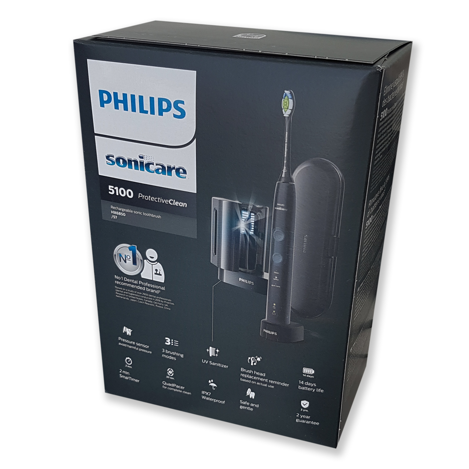 Philips Sonicare ProtectiveClean 5100 HX6850/57 Elektrische Zahnbürste schwarz von Philips