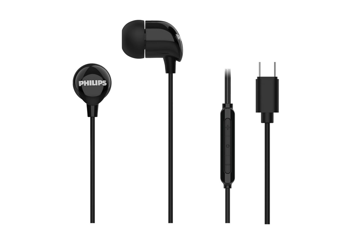 Philips TAE2146BK In-Ear-Kopfhörer (Clear Sound, Dynamische Bässe, Integriertes Mikrofon, USB-C, Schwarz) von Philips