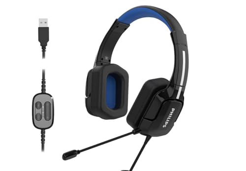 Philips TAGH401/00 - Lightweight Over-Ear Gaming-Headset mit immersive Surround und einstellbarem Kopfband, schwarz von Philips