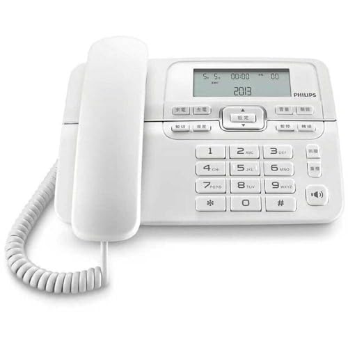 Philips Telefon mit Kabel M/L, Display, 9,6 cm (3,6 Zoll), große Tasten, Weiß von Philips
