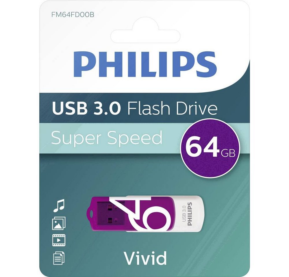 Philips USB-Stick Vivid 64GB USB 3 USB-Stick Philips USB-Stick Vivid 64GB USB 3 USB-Stick von Philips