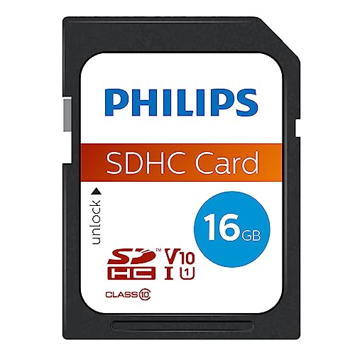 Philips Ultra Speed SDHC Card 16 GB UHS-I U1, Lesegeschwindigkeit bis zu 80 MB/s, V10, Speicherkarte für Kameras, Tablet, PC, Card Reader, Full HD Video von Philips