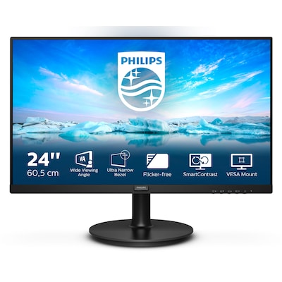 Philips V-Line 242V8LA 61cm (24") FHD VA Monitor 16:9 HMDI/DP/VGA 75Hz 4ms von Philips