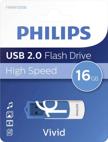 Philips VIVID USB-Stick 16GB Blau FM16FD05B/00 USB 2.0 von Philips