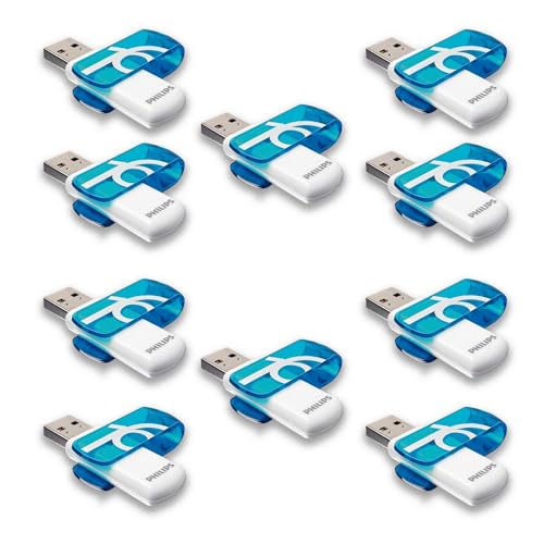 Philips Vivid Edition High Speed 2.0 USB-Flash-Laufwerk USB-Stick 10x 16 GB mit Schwenkkappe für PC, Laptop, Computer Data Storage, Lesegeschwindigkeit bis zu 21 MB/s Philips Vivid Edition High Speed 2.0 USB-Flash-Laufwerk USB-Stick 10x 16 GB mit Schwenkkappe für PC, Laptop, Computer Data Storage, Lesegeschwindigkeit bis zu 21 MB/s von Philips