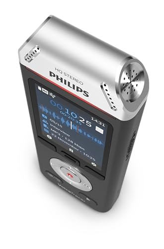 Philips VoiceTracer DVT2110 digitales Diktiergerät Audiorecorder Aufnahmegerät für Notizen 2 High-Fidelity, Mikrofone, 8GB von Philips