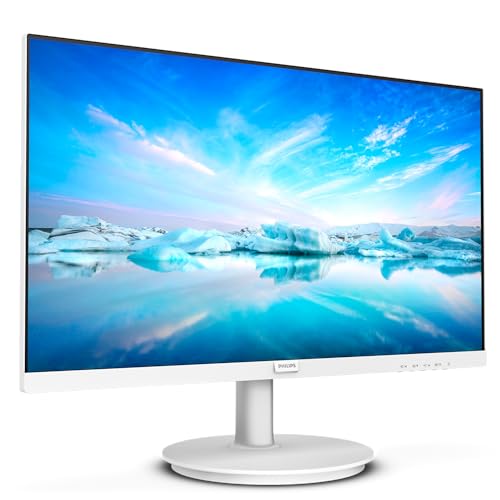 Philips 241V8AW - 24 Zoll Full HD Monitor, eingeb. Lautsprecher, Flimmerfrei (1920x1080, 75 Hz, VGA, HDMI) Weiss von Philips Monitors