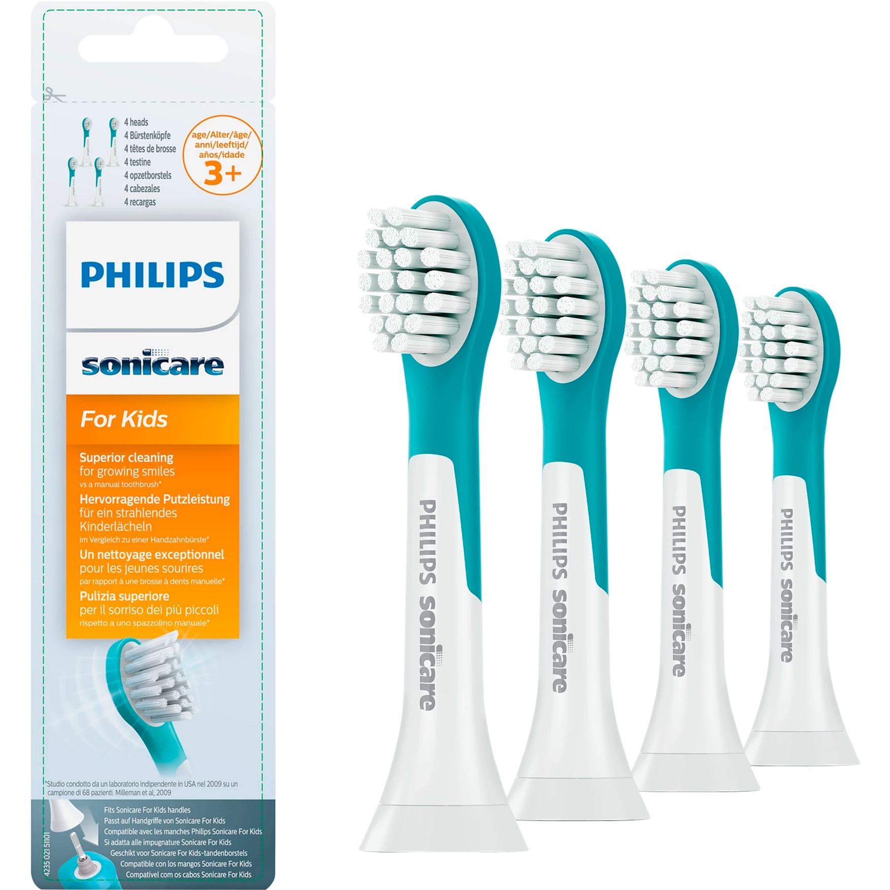 Sonicare for Kids 3+ HX6034/33 4er, Aufsteckbürste von Philips