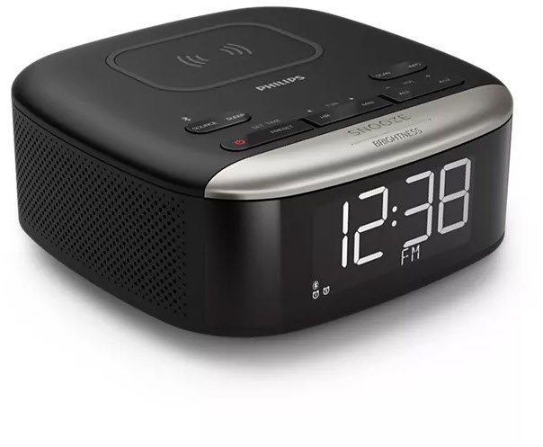 TAR7606/10 Uhrenradio mit QI-Ladestation schwarz von Philips