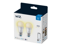 WiZ Lampe 60 W A60 E27 x2, Intelligentes Leuchtmittel, WLAN, Weiß, LED, E27, Weiches Weiß von Philips