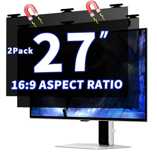 Magnetischer Computer-Sichtschutzfilter, 68,6 cm (27 Zoll), für 16:9 Breitbild-Monitor, Desktop-PC, 68,6 cm (27 Zoll), abnehmbar, blendfrei, Blaulichtschutz, doppelseitig, wendbar, Augenpflegefolie, 2 von Phimoos