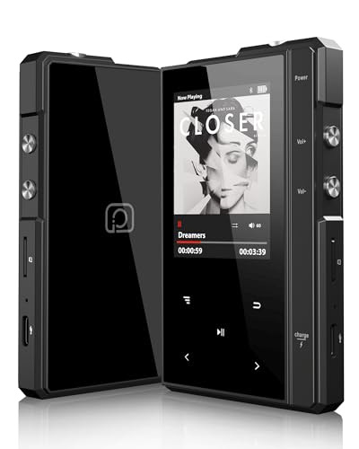 Hardware-Decode DSD512 HiFi MP3 Player mit Bluetooth, Verlustfreier Hochauflösender Digitaler Audio Player, DSD64/128/256/512 HiFi Musik Player mit 64GB Speicher-SD-Karte, bis zu 512GB von Phinistec