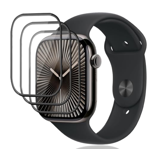 Phlleyaa Schutzfolie für Apple Watch Series 10 46mm Panzer Schutz Glas 3 Stück Displayschutz [3 Stück] Einfache Montage/Bläschenfrei/Anti- Kratzer für Panzerglas Folie für Apple Watch Series 10 46mm von Phlleyaa