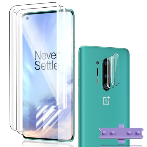 Phlleyaa Schutzfolie für OnePlus 8 Pro Weich TPU 2 Stück + OnePlus 8 Pro Panzer Schutz Glas Kameraschutz 2 Stück[2+2 Stück],Einfache Montage Bläschenfrei für OnePlus 8 Pro Panzerfolie von Phlleyaa
