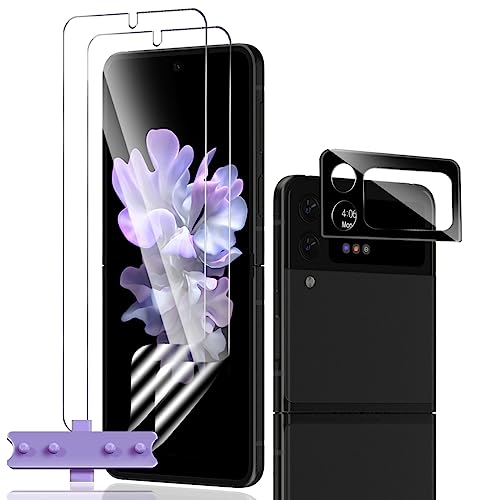 Phlleyaa Schutzfolie für Samsung Galaxy Z Flip 3 Weich TPU Folie Displayschutz 2 Stück mit 1 Stück Galaxy Z Flip 3 Panzer Schutz Glas Kameraschutz,Einfache Montage Bläschenfrei Anti- Kratzer von Phlleyaa