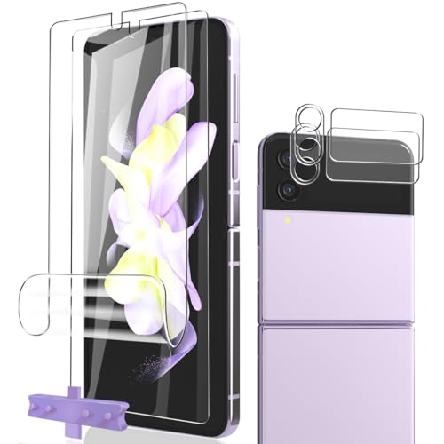 Phlleyaa Schutzfolie für Samsung Galaxy Z Flip 4 Weich TPU 2 Stück + Kamera Displayschutzfolie 2 Stück + Panzer Schutz Glas Kameraschutz 2 Stück,Bläschenfrei Panzerfolie für Galaxy Z Flip 4 von Phlleyaa