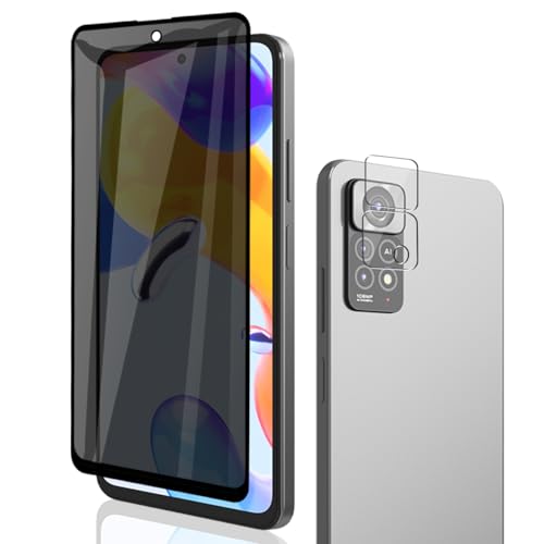Phlleyaa Schutzfolie für Xiaomi Redmi Note 11 Pro 5G für Panzerglas Sichtschutz,Displayschutz 1 Stück mit 1 Stück Kamera Schutzfolie,9H Härte Bläschenfrei Anti-Spy für Redmi Note 11 Pro von Phlleyaa