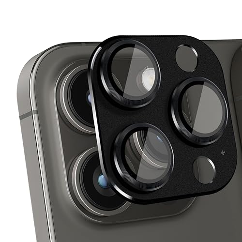Phlleyaa Schutzfolie für iPhone 15 Pro/iPhone 15 Pro Max Panzer Schutz Glas Kameraschutz 1 Stück,9H Härte/Kameraschutz/Anti- Kratzer für Panzerglas für iPhone 15 Pro/iPhone 15 Pro Max (Schwarz) von Phlleyaa