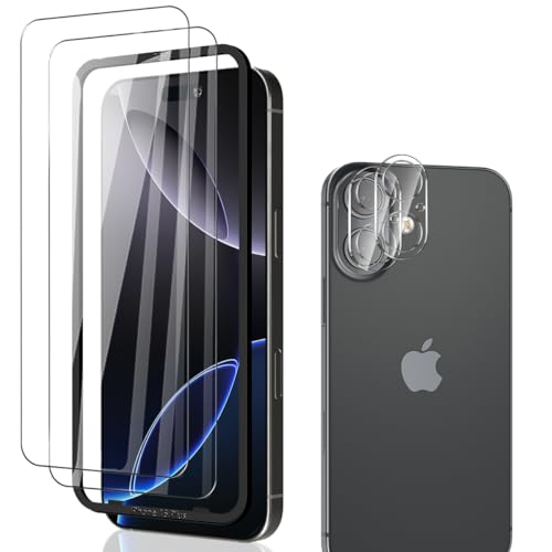Phlleyaa Schutzfolie für iPhone 16 Plus für Panzerglas Folie,2 Stück Displayschutz mit 2 Stück Kamera Schutzfolie,9H Härte/Einfache Montage/Bläschenfrei/Anti- Kratzer Panzerfolie für iPhone 16 Plus Phlleyaa Schutzfolie für iPhone 16 Plus für Panzerglas Folie,2 Stück Displayschutz mit 2 Stück Kamera Schutzfolie,9H Härte/Einfache Montage/Bläschenfrei/Anti- Kratzer Panzerfolie für iPhone 16 Plus von Phlleyaa