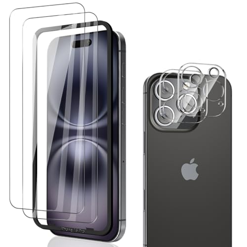 Phlleyaa Schutzfolie für iPhone 16 Pro für Panzerglas Folie,2 Stück Displayschutz mit 2 Stück Kamera Schutzfolie,9H Härte/Einfache Montage/Bläschenfrei/Anti- Kratzer Panzerfolie für iPhone 16 Pro Phlleyaa Schutzfolie für iPhone 16 Pro für Panzerglas Folie,2 Stück Displayschutz mit 2 Stück Kamera Schutzfolie,9H Härte/Einfache Montage/Bläschenfrei/Anti- Kratzer Panzerfolie für iPhone 16 Pro von Phlleyaa