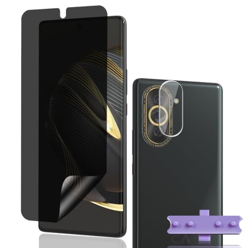 Phlleyaa Sichtschutz Schutzfolie für Huawei nova 10,Weich TPU Displayschutz 1 Stück mit 1 Stück Panzer Schutz Glas Kameraschutz,Einfache Montage Anti Spy Panzerfolie für Huawei nova 10 von Phlleyaa