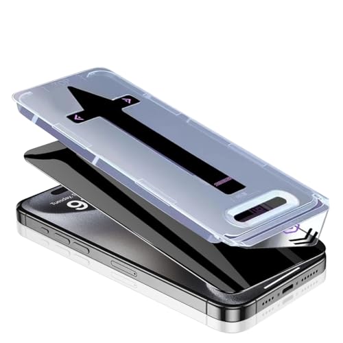 Phlleyaa Sichtschutz Schutzfolie für iPhone 15 Pro Displayschutz 6,1 Zoll [Auto Dust-Elimination],9H Härte,Bläschenfrei für iPhone 15 Pro Panzer Schutz Glas [1 Stück] von Phlleyaa