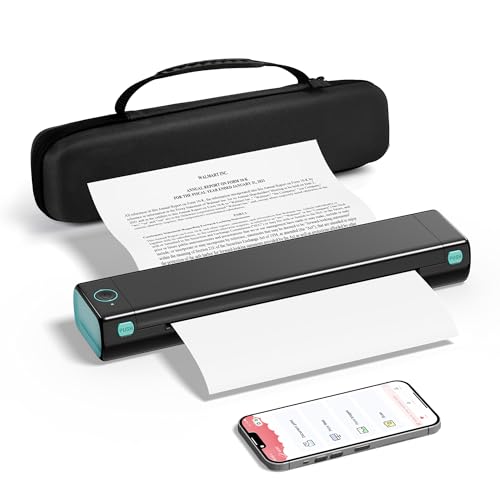PhoFuta M08F Thermodrucker, Immer Dabei mit Bluetooth, EIN Mini Reisedrucker Mit Kopierpapier A4-Papier ohne Tinte, Kompatibel mit Telefon & PC von PhoFuta