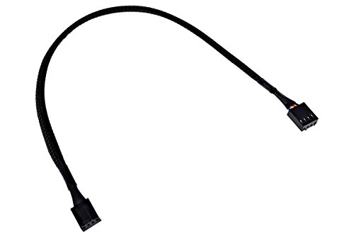 Phobya 4Pin PWM Stecker auf Stecker 30cm - Schwarz Kabel Lüfterkabel und Adapter von Phobya