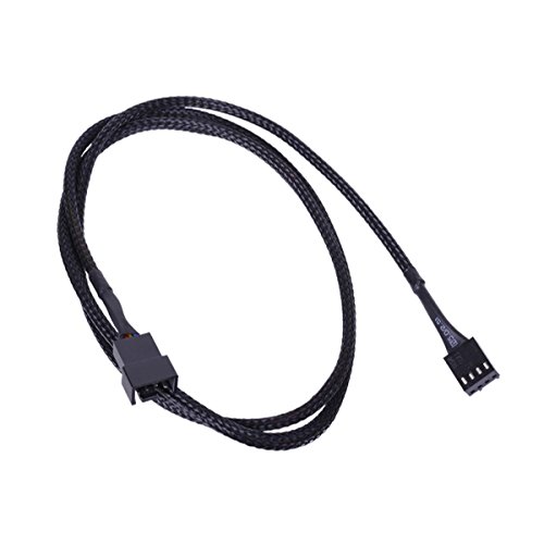 Phobya 4Pin PWM Verlängerung 90cm - Schwarz Kabel Lüfterkabel und Adapter von Phobya