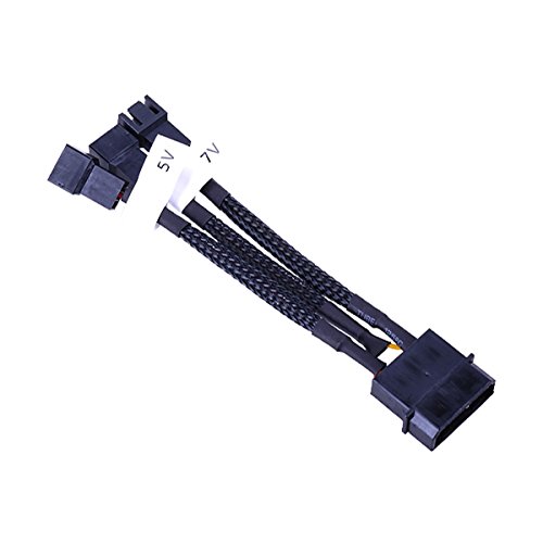 Phobya Adapter 4Pin Molex auf 3Pin 5V/7V/12V 10cm - Schwarz Kabel Lüfterkabel und Adapter von Phobya