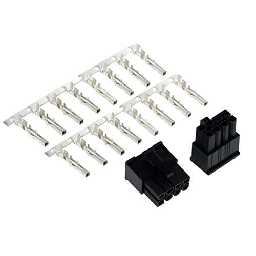 Phobya VGA Power Connector 8Pin Stecker inkl. 8 Pins - 2 Stück Black Kabel Connector von Phobya