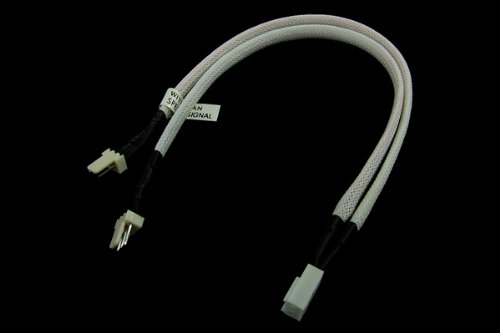 Phobya Y-Kabel 3Pin Molex auf 2X 3Pin Molex 30cm - UV Weiß Kabel Lüfterkabel und Adapter von Phobya