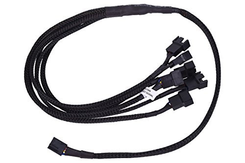 Phobya Y-Kabel 4Pin PWM auf 6X 4Pin PWM 60cm - Schwarz Kabel Lüfterkabel und Adapter von Phobya