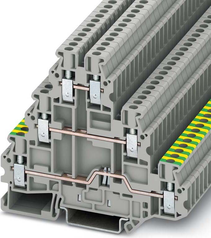 50 Stk. Phoenix Contact Mehrstock-Klemme UT 2,5-PE/L/L 3214301 von Phoenix Contact