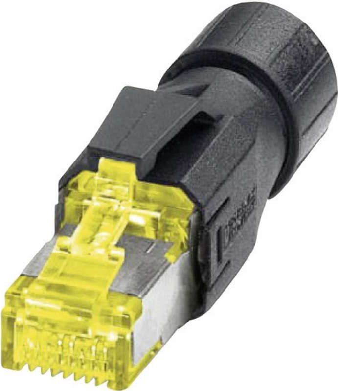 Phoenix Contact RJ45-Steckverbinder, IP20 - CAT 6A Stecker, gerade Pole: 8P8C VS-08-RJ45-10G/Q Gelb, Schwarz Phoenix Contact (1419001) von Phoenix Contact