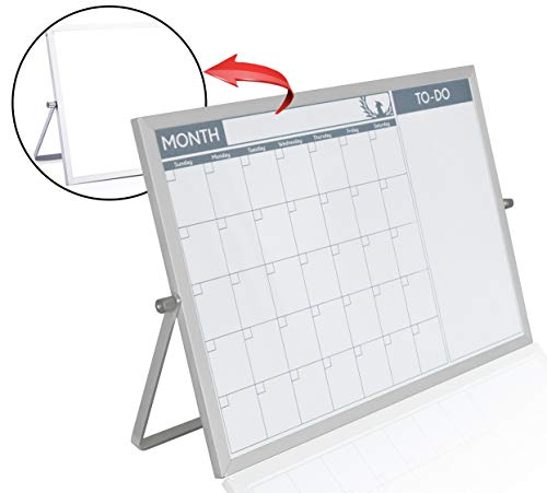 Kleiner doppelseitiger WhiteboardKalender – tragbarer MiniTisch trocken abwischbarer Tafel mit Ständer & kleinem Monatskalender WhiteboardPlaner mit umkehrbarer ToDoListe – 25,4 x 35,6 cm – Kleiner doppelseitiger WhiteboardKalender – tragbarer MiniTisch trocken abwischbarer Tafel mit Ständer & kleinem Monatskalender WhiteboardPlaner mit umkehrbarer ToDoListe – 25,4 x 35,6 cm – von Phoenix Planner