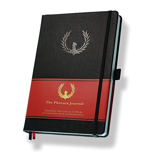 The Phoenix Journal – Bester Tageszielplaner, Organizer & Kalender für Zieleinstellung, Dankbarkeit, Glück & Produktivität – Vision Board & Habit Tracking – 12 Wochen, Undatiert, Hardcover – Schwarz The Phoenix Journal – Bester Tageszielplaner, Organizer & Kalender für Zieleinstellung, Dankbarkeit, Glück & Produktivität – Vision Board & Habit Tracking – 12 Wochen, Undatiert, Hardcover – Schwarz von Phoenix Planner