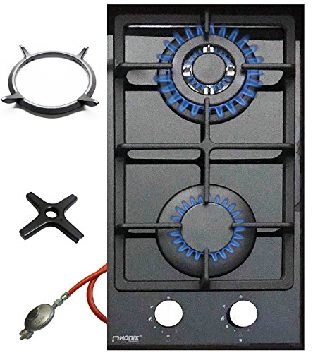 Phönix 102GBT Gaskochfeld Glas Gaskocher 2 flammig, Guss Wok-Aufsatz + Herdkreuz Phönix 102GBT Gaskochfeld Glas Gaskocher 2 flammig, Guss Wok-Aufsatz + Herdkreuz von Phönix germany