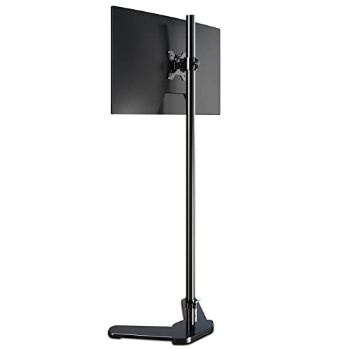 Einzel-Monitorhalterung, extra langer Monitorständer, 119.4 cm lange Stange, schwarzer Ständer, Monitor-Tischhalterung, VESA-Computer-Schreibtisch-Halterung, Einzel-Monitorarm-Ständer von Pholiten