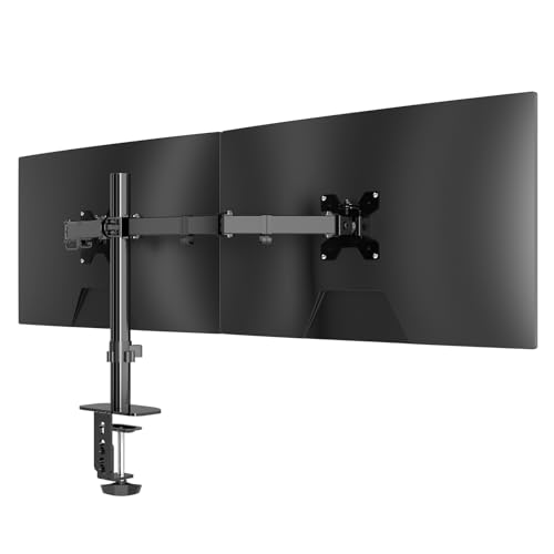 Pholiten Monitor Halterung für 13-27 Zoll LED LCD Bildschirm bis zu 10 kg, Monitor Arm für 2 Monitore, Höhenverstellbar Schwenkbar Neigbar Monitorhalterung für den Schreibtisch, max.VESA 100x100mm von Pholiten