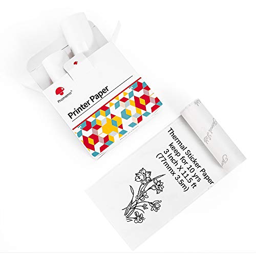 Phomemo 80mm 3 Zoll Selbstklebendes Papier – Weißes Thermopapier für Phomemo M03, M03AS, M04S, M04AS Tragbarer Thermo-Fotodrucker, 80 mm x 3,5 m, 10 Jahre Haltbarkeit, Drei Rollen pro Karton Phomemo 80mm 3 Zoll Selbstklebendes Papier – Weißes Thermopapier für Phomemo M03, M03AS, M04S, M04AS Tragbarer Thermo-Fotodrucker, 80 mm x 3,5 m, 10 Jahre Haltbarkeit, Drei Rollen pro Karton von Phomemo