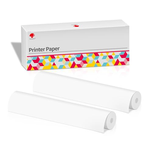 Phomemo A4 Thermodruckpapier 2 Rollen, Kompatibel mit Phomemo M832/M834 Mobiler Drucker für Unterwegs, 210x297 mm BPA-freies Thermopapier für Reisen, Zuhause, Foto, 20 Blatt/Rolle von Phomemo