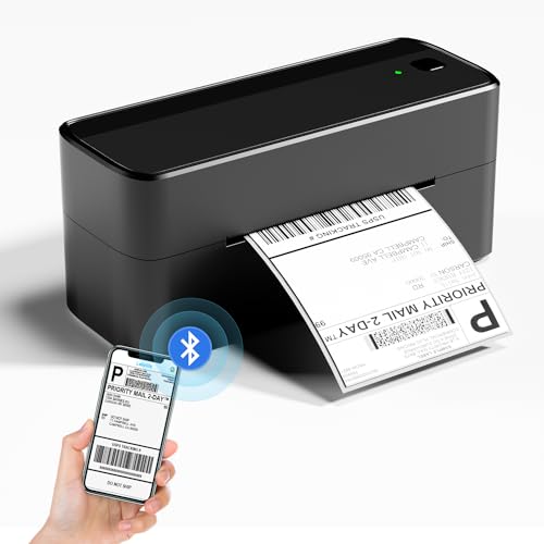 Phomemo Bluetooth Etikettendrucker, DHL Thermodrucker 4XL Labeldrucker Ettikettendrucķer für Mac/PC, Versandetikettendrucker Label Printer für Barcode, Amazon, Ebay, Etsy & Shopify, DHL ups - Schwarz von Phomemo