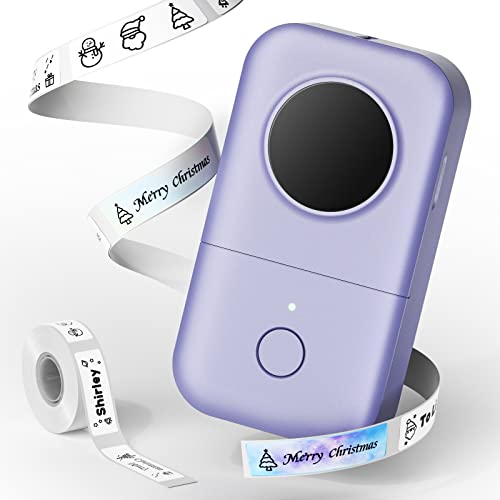 Phomemo D30 Bluetooth Etikettiergerät, Mini Etikettendrucker Selbstklebend Beschriftungsgerät Tragbarer Labeldrucker für Zuhause,Küche,Büro,Thermo Label Printer Kompatibel mit iOS & Android - Violett von Phomemo