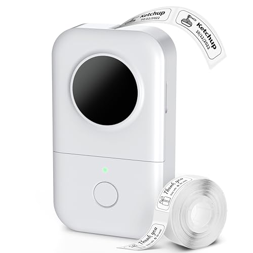 Phomemo D30 Etikettendrucker Maschine, Tragbarer Bluetooth Mini etikettiergerät, Smart Telefon Handheld beschriftungsgerät, Thermo-Aufkleber Klein-Etikettierer Mehrere Schablonen Schriftart-Symbol von Phomemo