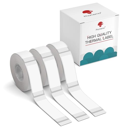 Phomemo D30 Transparente Etiketten für D30 Q30 Etikettendrucker,14 x 30mm(0.55"×1.18") Kompatibel mit Colorwing Q30 und Phomemo D30/Q31/Q30S/Q32 Etikettendrucker, mit 210 Etiketten/Rolle, 3 Rollen von Phomemo