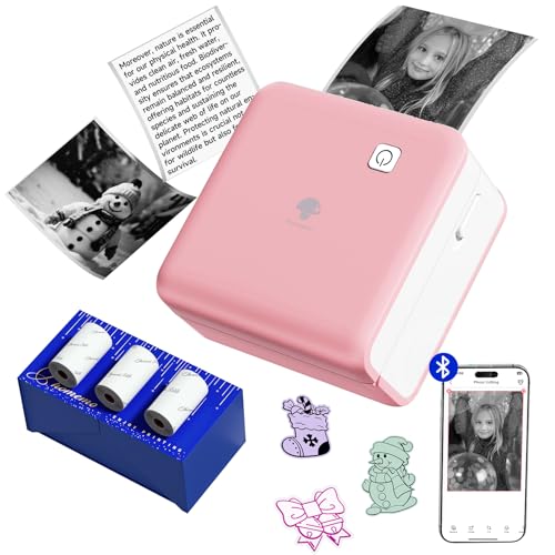 Phomemo Fotodrucker 300 DPI - Mini Drucker für Smartphone, P2S Tragbarer Thermodrucker für Aufkleber, Mini Thermodrucker mit 3 Rollen Papier, zum Drucken von Bullet Journals und to-Do-Listen Phomemo Fotodrucker 300 DPI - Mini Drucker für Smartphone, P2S Tragbarer Thermodrucker für Aufkleber, Mini Thermodrucker mit 3 Rollen Papier, zum Drucken von Bullet Journals und to-Do-Listen von Phomemo