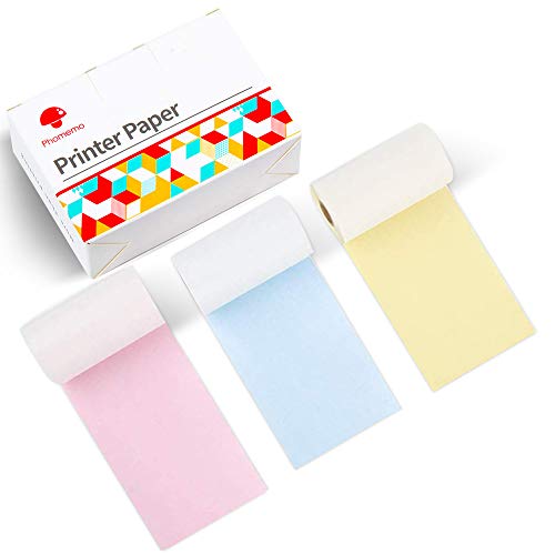 Phomemo Drucker Papier - M02/M02Pro/M02S/M03/M03AS/M04S/M04AS Mini Drucker Papier, Gelb/Blau/Rosa Mini Portable Pinter Papier mit 53mm x 6.5m Papier, 3 Rollen Phomemo Drucker Papier - M02/M02Pro/M02S/M03/M03AS/M04S/M04AS Mini Drucker Papier, Gelb/Blau/Rosa Mini Portable Pinter Papier mit 53mm x 6.5m Papier, 3 Rollen von Phomemo