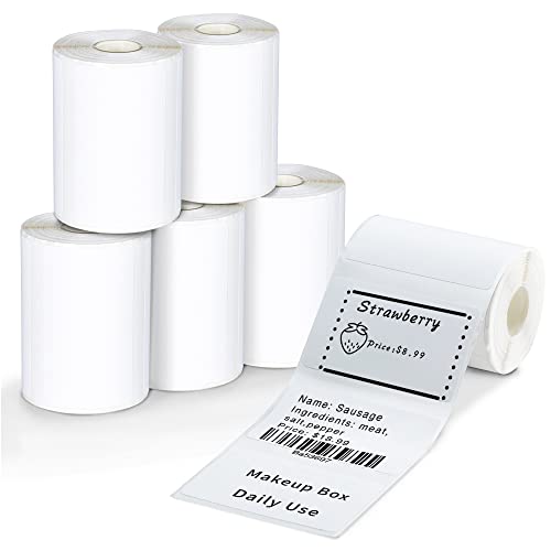 Phomemo Etiketten, Thermodirekt Etikettenpapier Set, 1.96''X1.18'' (50x30mm),Starke selbstklebende Etiketten, M120/M220/M110/M200/M221 Etikettiermaschinen-Etiketten, 6 Rollen/230 Stück pro Rolle von Phomemo