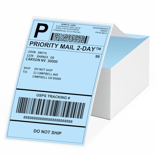 Phomemo Etiketten 4x6 500 Etiketten/Stapel, Blau Versandetiketten Kompatibel mit MUNBYN, Phomemo, Polono Etikettendrucker, BPA-freie Thermoetiketten Selbstklebende für DHL, UPS, DPD-100 x 150 mm Phomemo Etiketten 4x6 500 Etiketten/Stapel, Blau Versandetiketten Kompatibel mit MUNBYN, Phomemo, Polono Etikettendrucker, BPA-freie Thermoetiketten Selbstklebende für DHL, UPS, DPD-100 x 150 mm von Phomemo